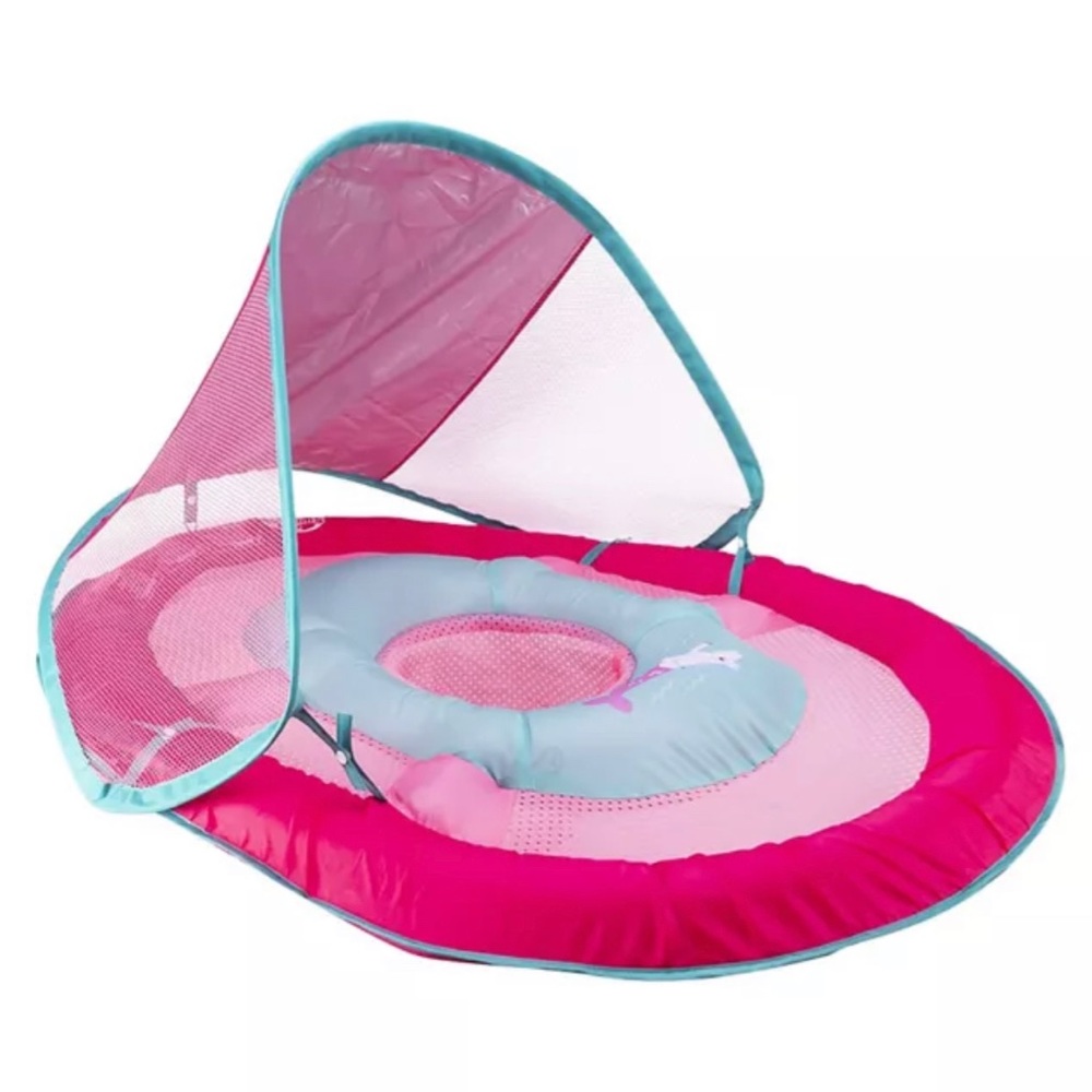 New SwimWays Baby Spring Float Sun Canopy 50+ UPF 9-24 Months Pool Beach Pink